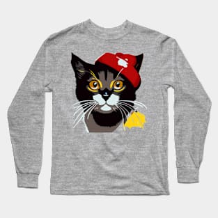 Happy Cat Face ; animals Long Sleeve T-Shirt